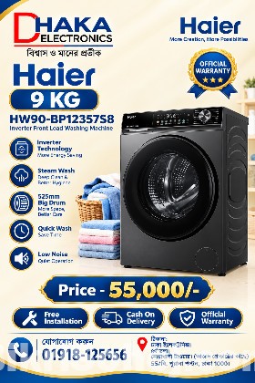 Haier 9 KG HW90-BP12357S8 Front Load Inverter Washing Machin
